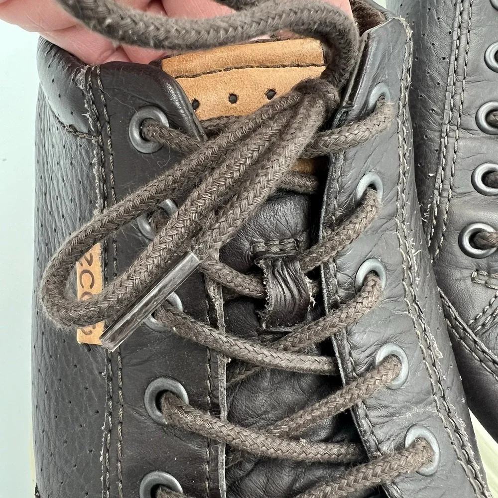 ECCO Soft 7 Sneakers Shoes Dark Brown Everyday Leather Mens‎ Size EU 42 US 8 8.5